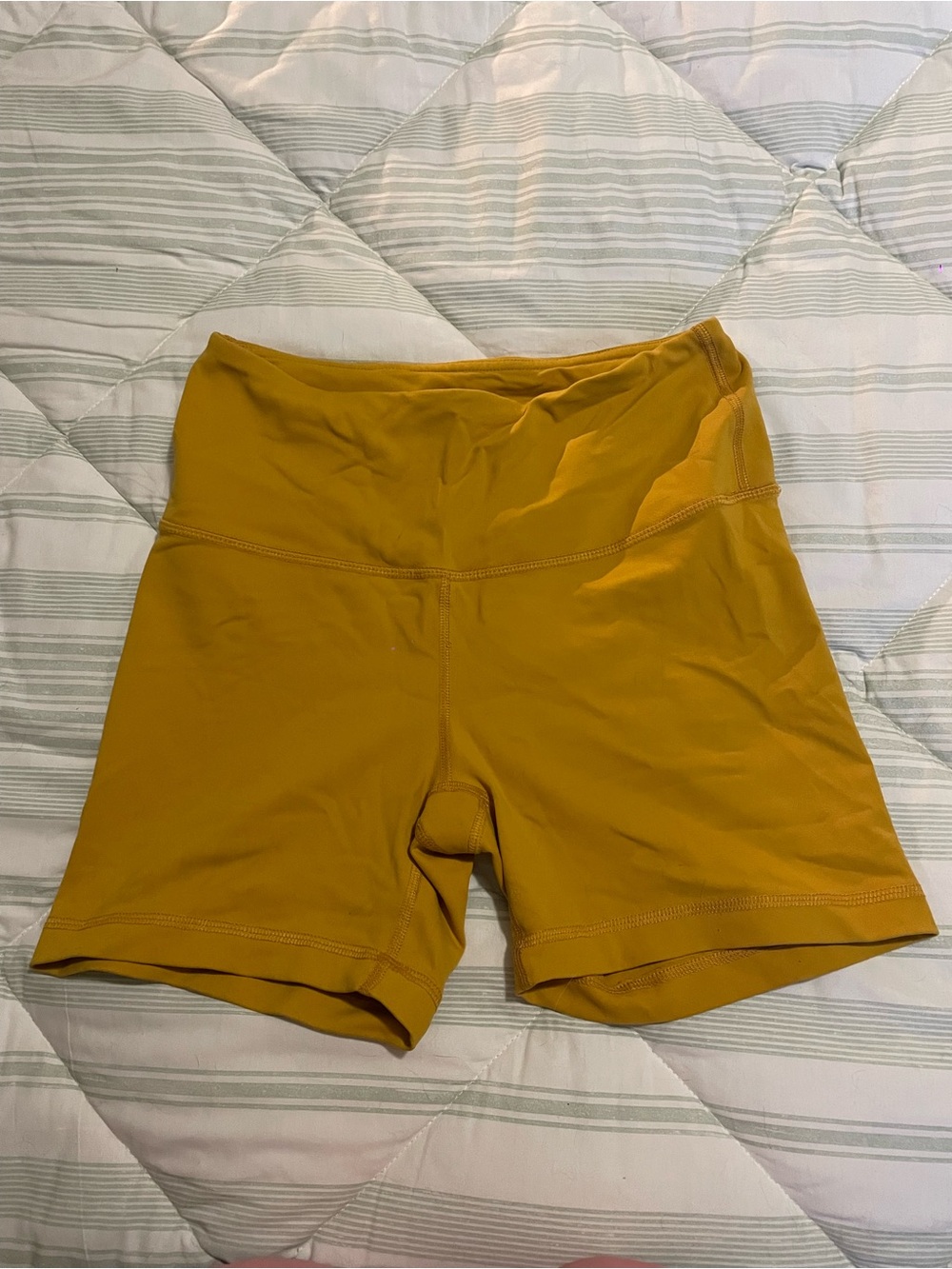 Yellow High-Waist Bike Shorts